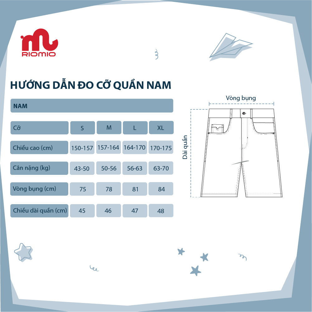 Quần short jean nam Riomio cao cấp, vải jean co giãn, thấm hút mồ hôi tốt - RM102