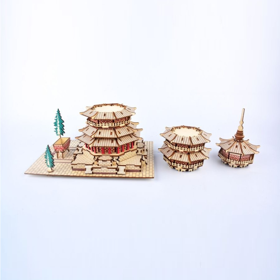 Đồ chơi lắp ghép gỗ 3D Mô hình Chùa Thích Ca Pagoda of Fogong Temple XF-G030H