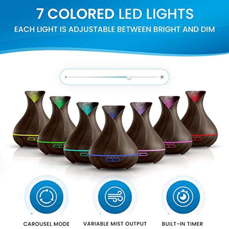 Mới 550Ml Tinh Máy Khuếch Tán Tinh Dầu Siêu Âm Thanh USB Máy Tạo Độ Ẩm Không Khí Có Đèn LED 7 Màu Đèn Điều Khiển Từ Xa Văn Phòng Nhà difusor