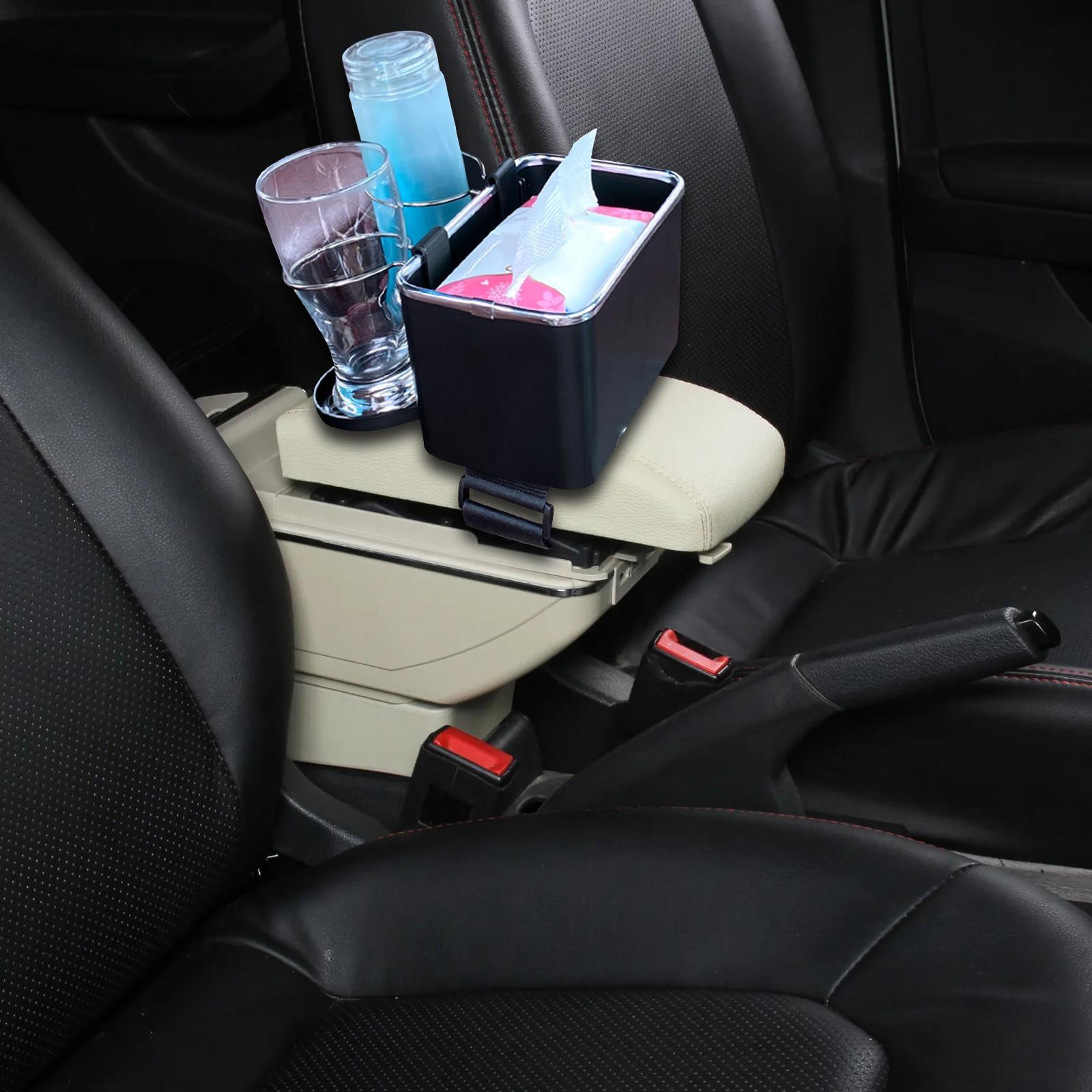 Car Armrest Storage box Drink Water Cup Holder for Caravans Black