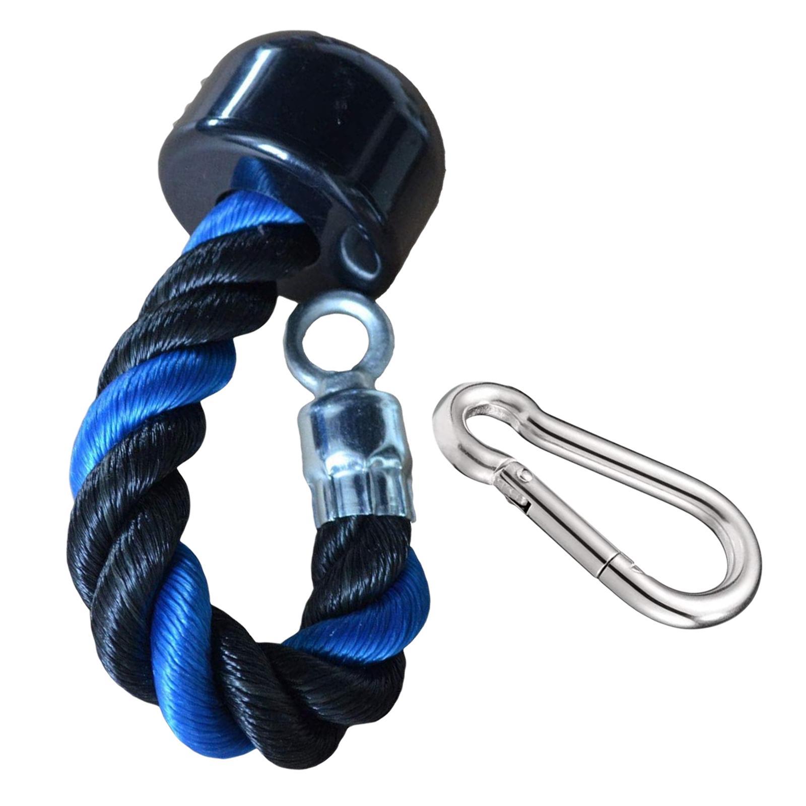 2xTriceps Rope Single Grip Pulley Cable Attachment Pull Down LAT Handle Blue