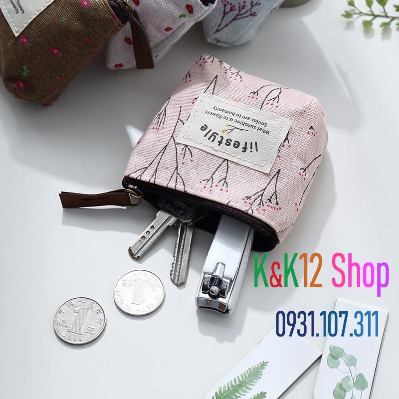 Túi mini cỡ nhỏ có khóa kéo để đựng thẻ chìa khóa và tiền xu.