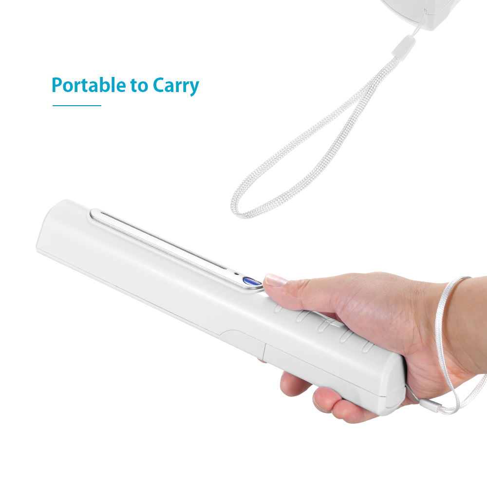 Đèn UV cầm tay có dây buộc, nhẹ và di động, thích hợp sử dụng tại nhà, cơ quan hoặc du lịch