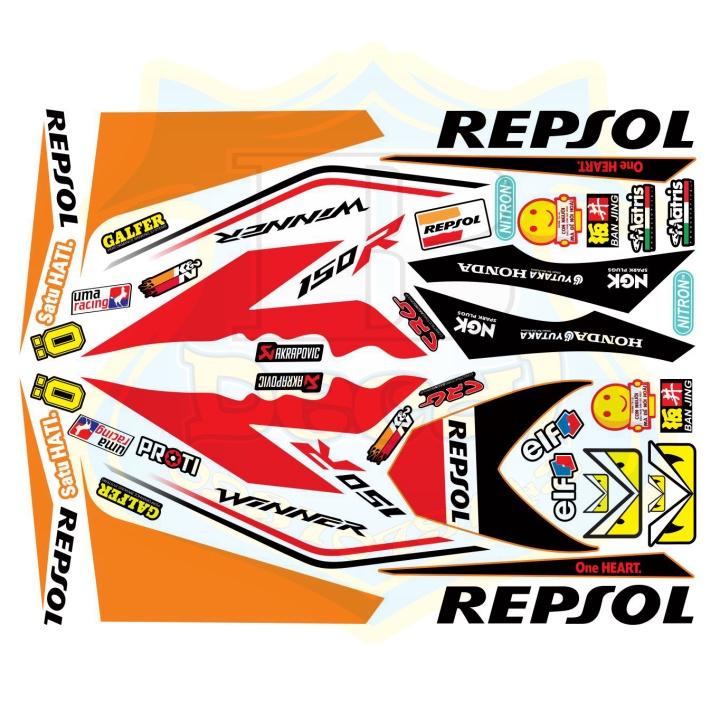 Tem rời dành cho winner Repsol trắng cam