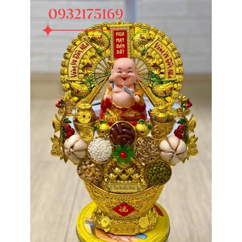 Tháp tỏi Di Lặc năng lượng- đế thỏi vàng- ngũ đậu chiêu tài lộc