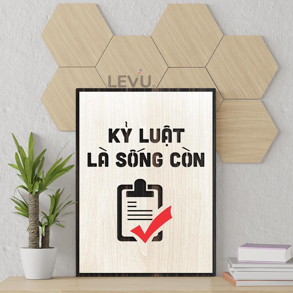 Tranh văn phòng LEVU LV042 "Kỷ luật là sống còn" treo tường trang trí phòng
