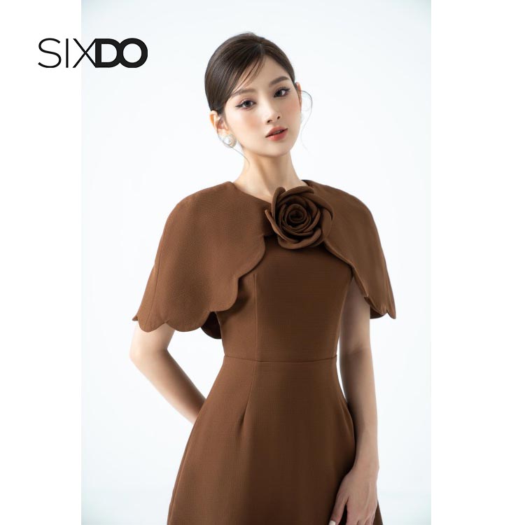 Đầm choàng vai nữ kèm hoa sang trọng SIXDO