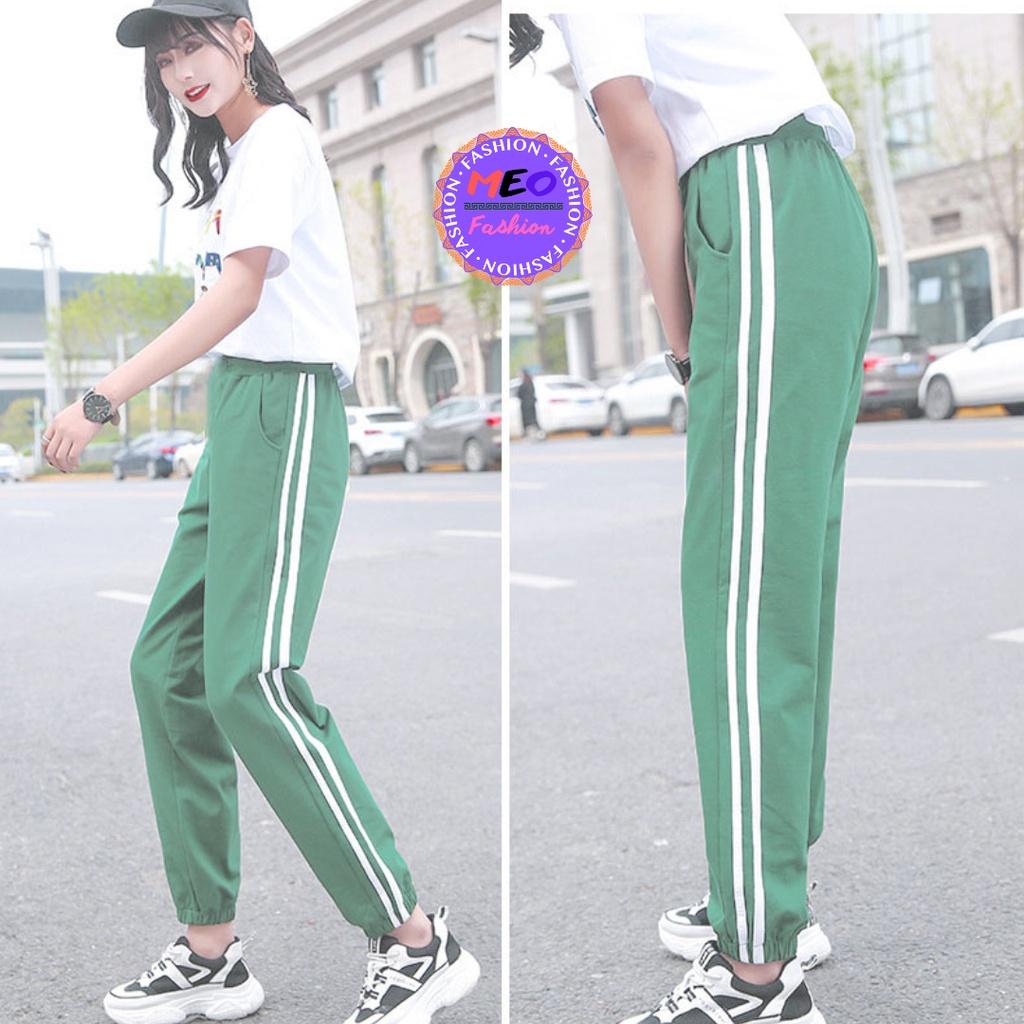 Quần Joggers Nữ DVGIT FASHION Bom Gấu Hai Sọc Mặc Đi Chơi Siêu Cute Chất Liệu Su Phong Cách DVGIT