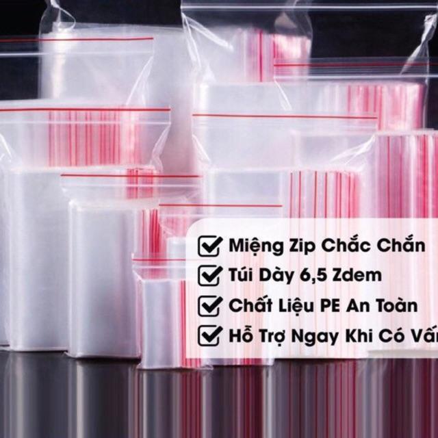 Túi zip chỉ đỏ, túi dán Đựng Phụ Kiện
