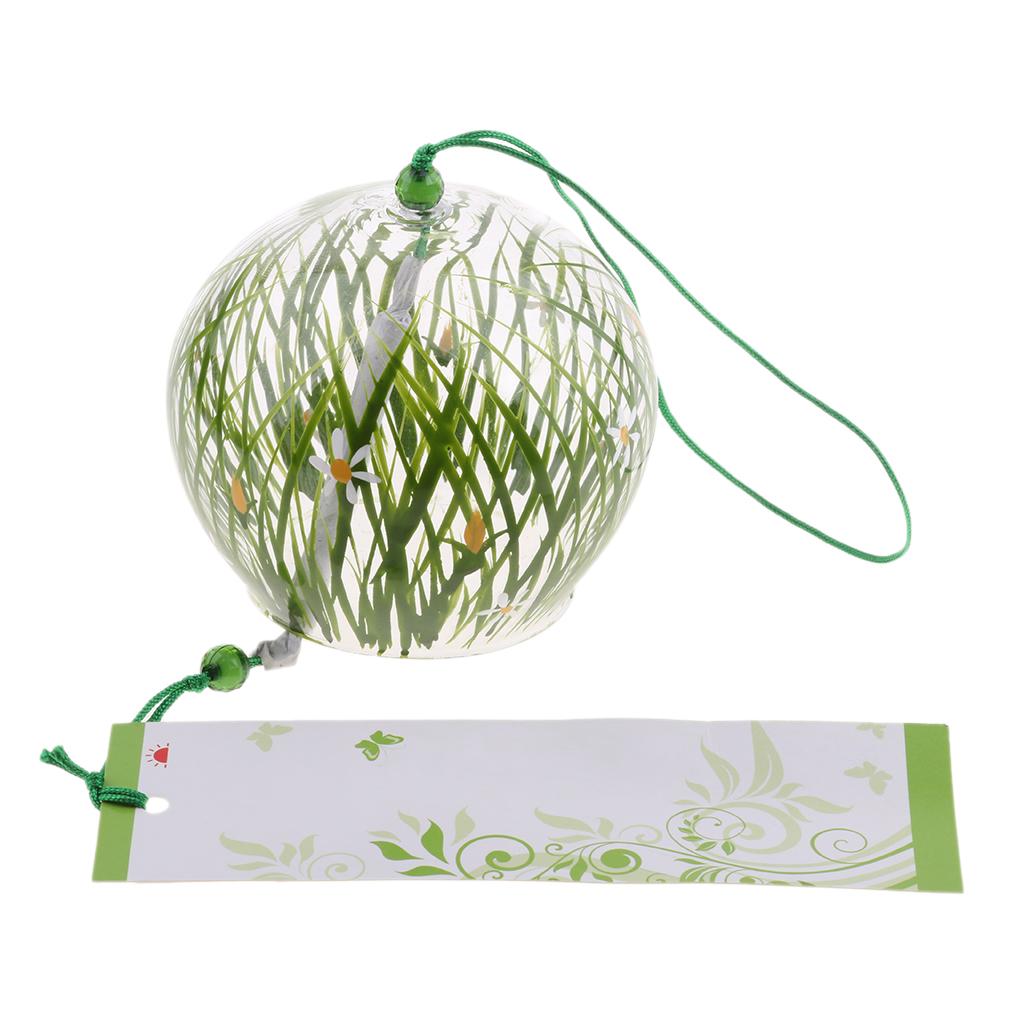 2X Glass Windchimes Japanese Style Hanging Blessing Bells Home