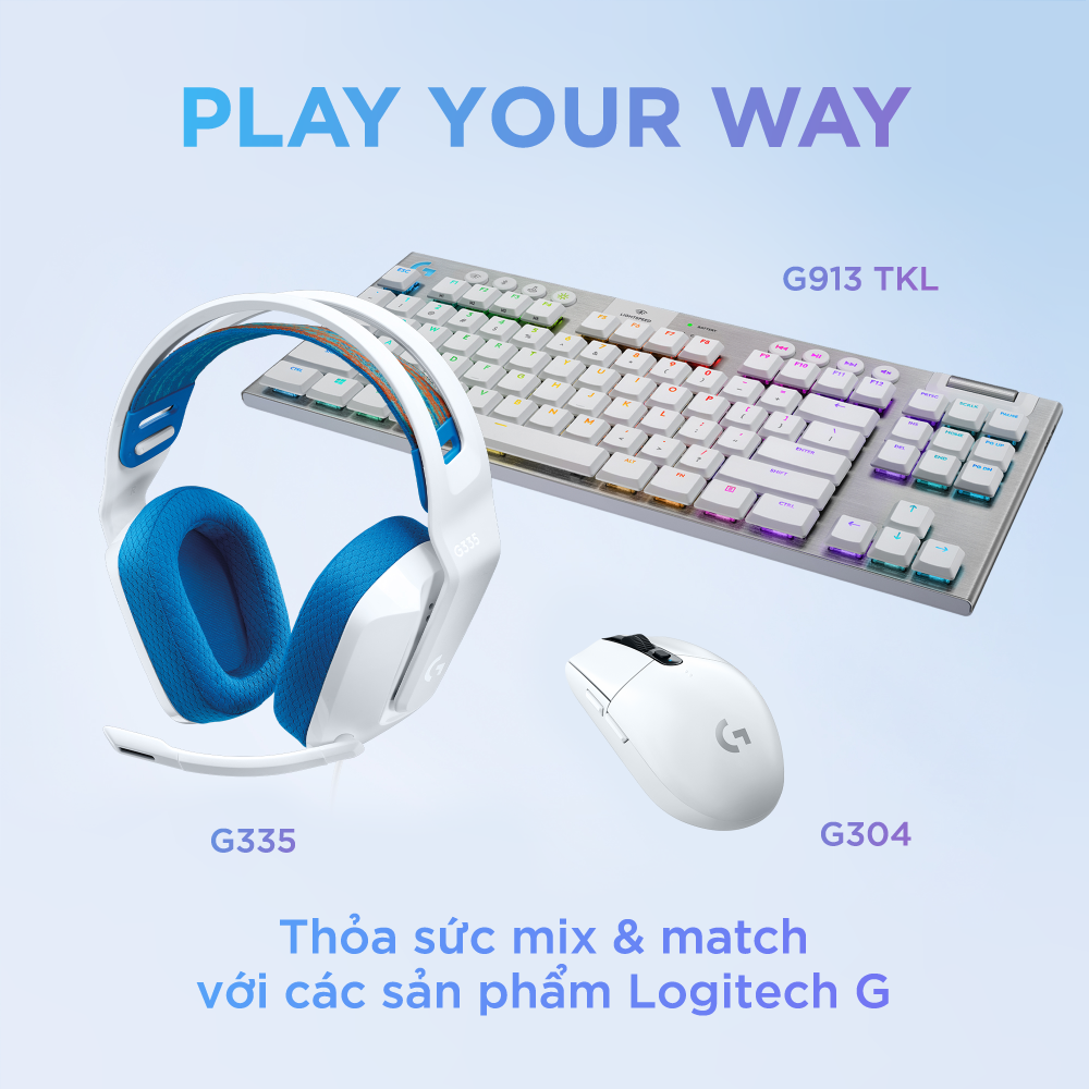 Tai Nghe game có dây Logitech G335 - Mic gập để Mute, Jack 3.5mm, Đệm tai Memory Foam, Nhẹ 240g, Tương thích PC/ PS4 PS5/ Xbox/ Nitendo - Hàng chính hãng