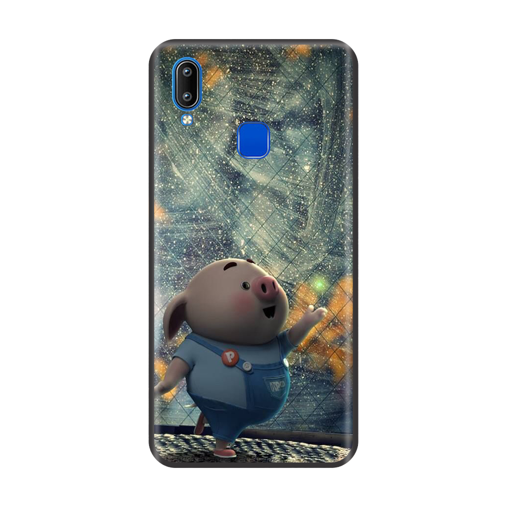 Ốp lưng TPU viền dẻo cho điện thoại VIVO Y91 Hình Heo Con Chạy Bộ