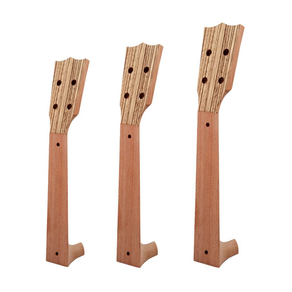 Unfinished Zebrawood Ukulele Neck Headstock Musical Instrument Parts