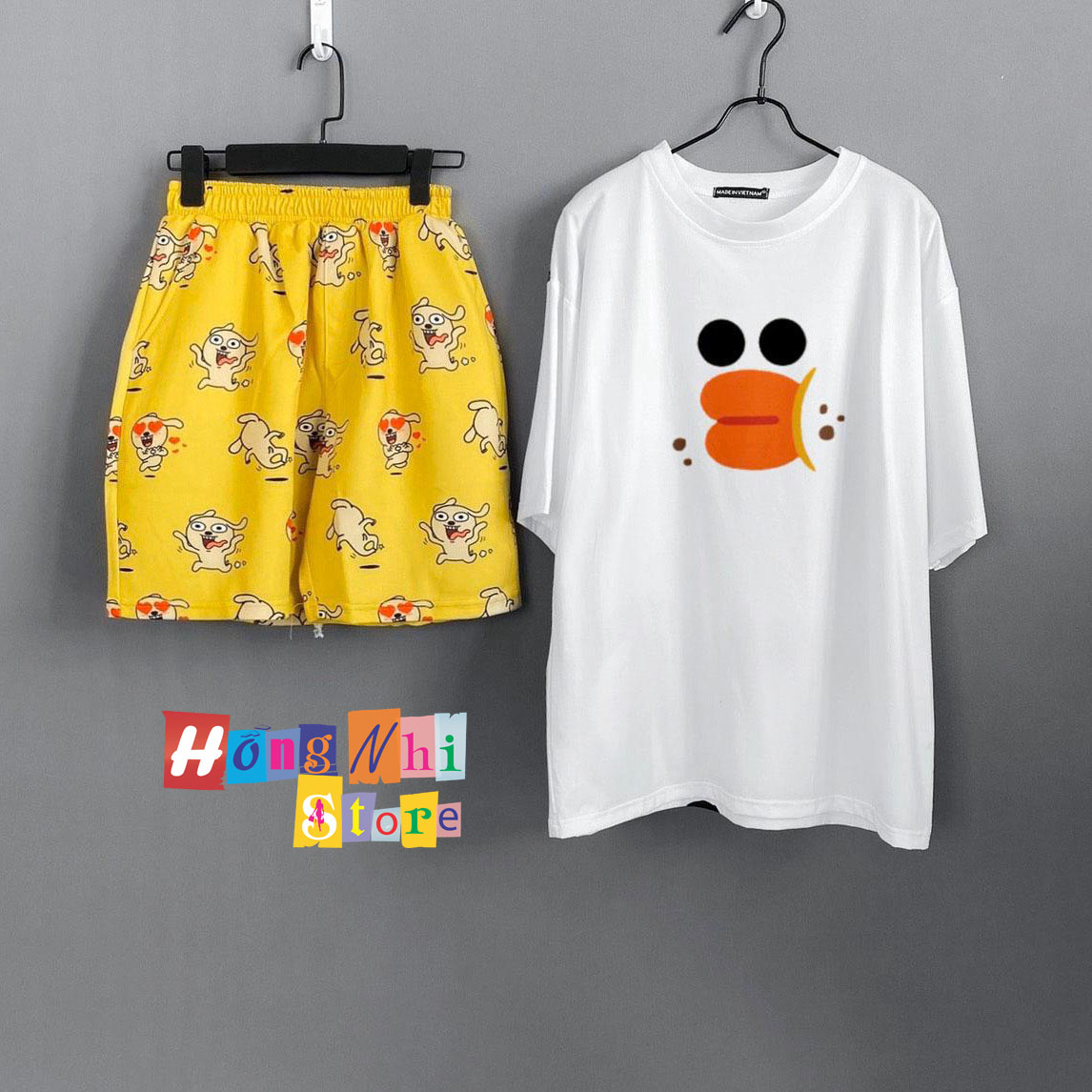 Quần Short Cartoon Unisex Hình Con Chó - Quần Đùi Hoạt Hình Siêu Cute - MM