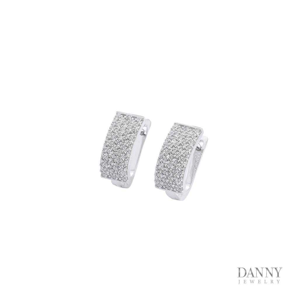 Bông Tai Nữ Bạc 925 Danny Jewelry Xi Bạch Kim Đính đá CZ NI4GZ020