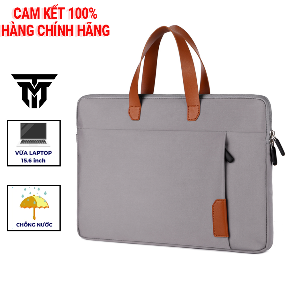 Cặp Đựng Laptop Cao Cấp Teement, Cặp Tài Liệu, Túi Chống Sốc Cầm Tay Thời Trang Laptop 13,13.3,14,15 15.6 Inch - Hàng Chính Hãng