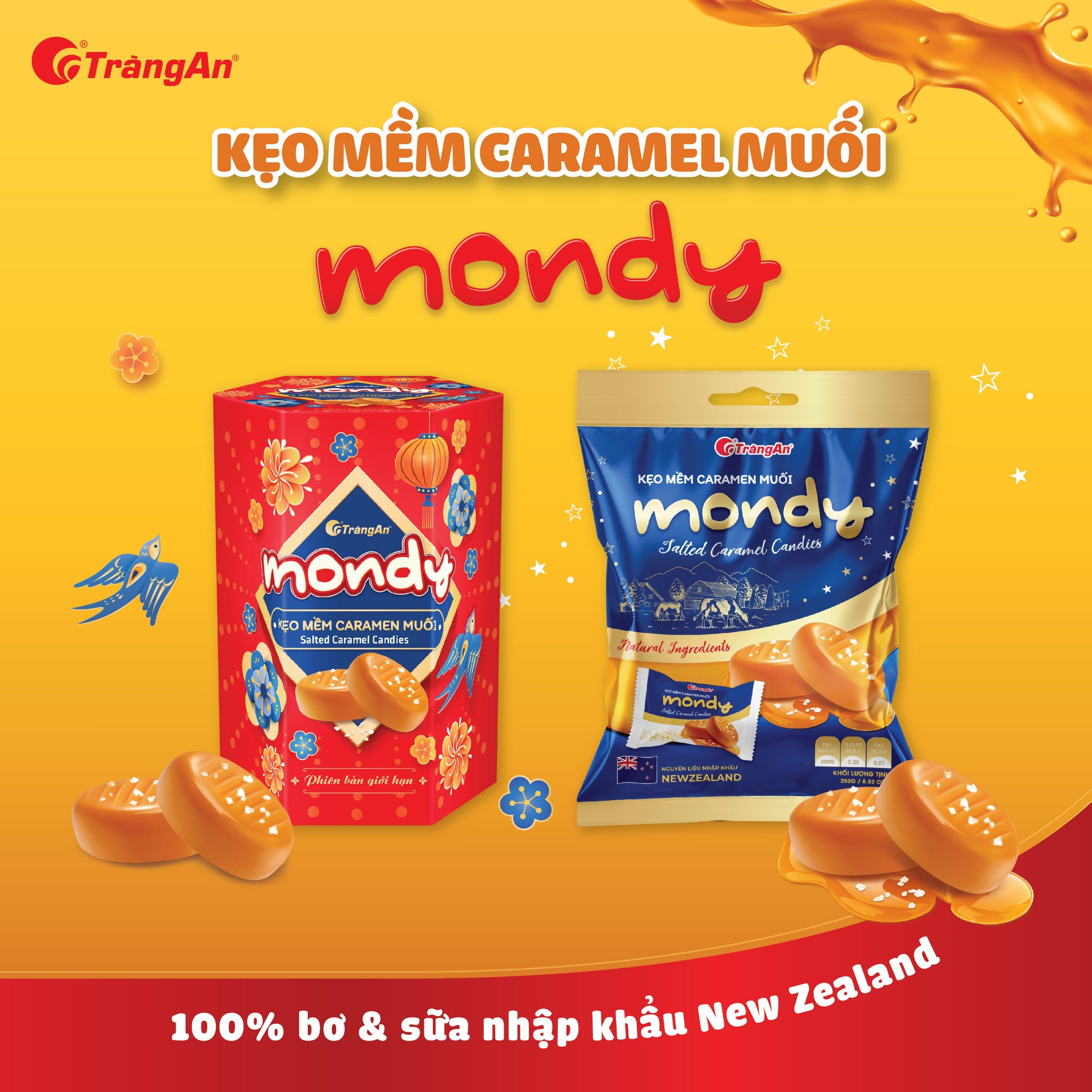 Kẹo Caramel Muối Mondy 100G