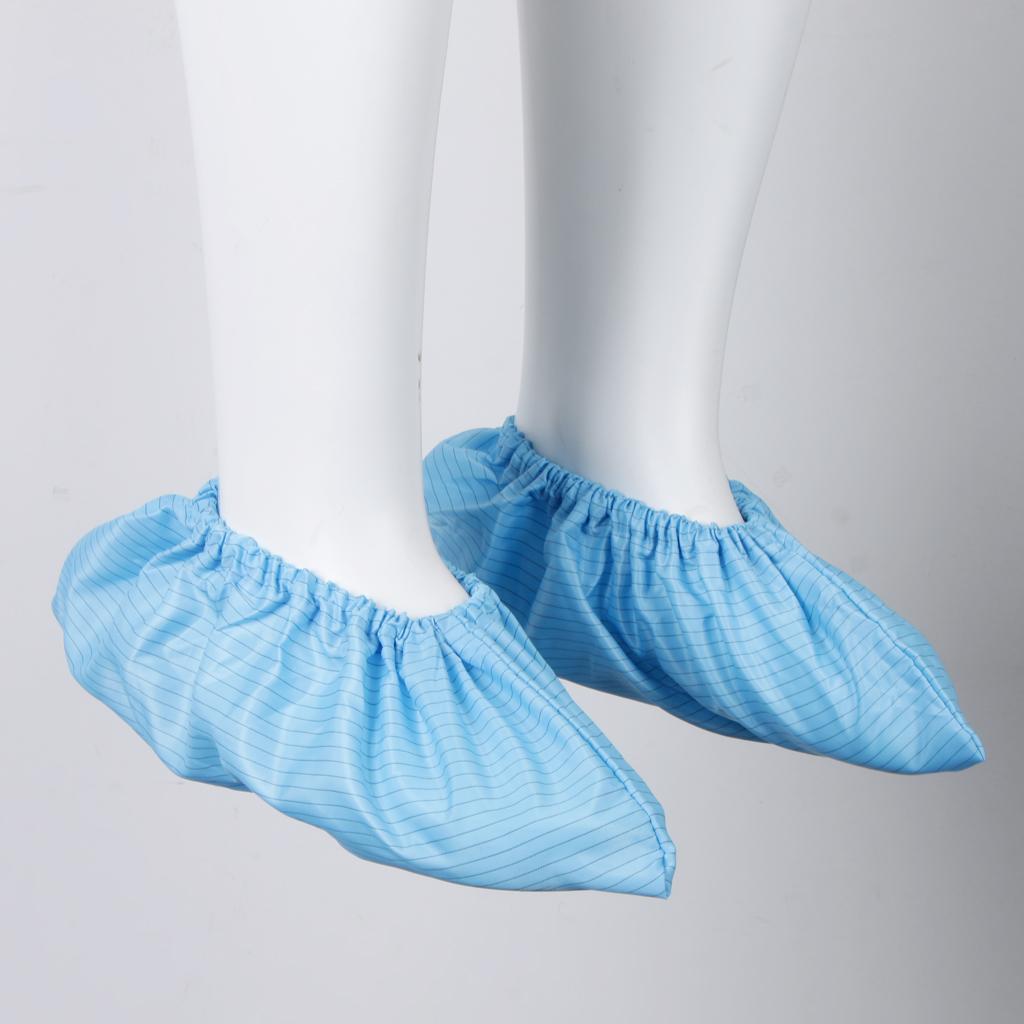 Anti-static Reusable Shoe Boot Cover Blue Overshoe Protector For Workshop