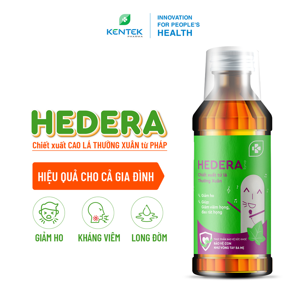 COMBO Hô Hấp, giảm ho, bổ phế, sạch mũi dành cho bé Siro Hedera chai 100ml và  Bisalt Nano bạc chai 75ml | Kentek Pharma