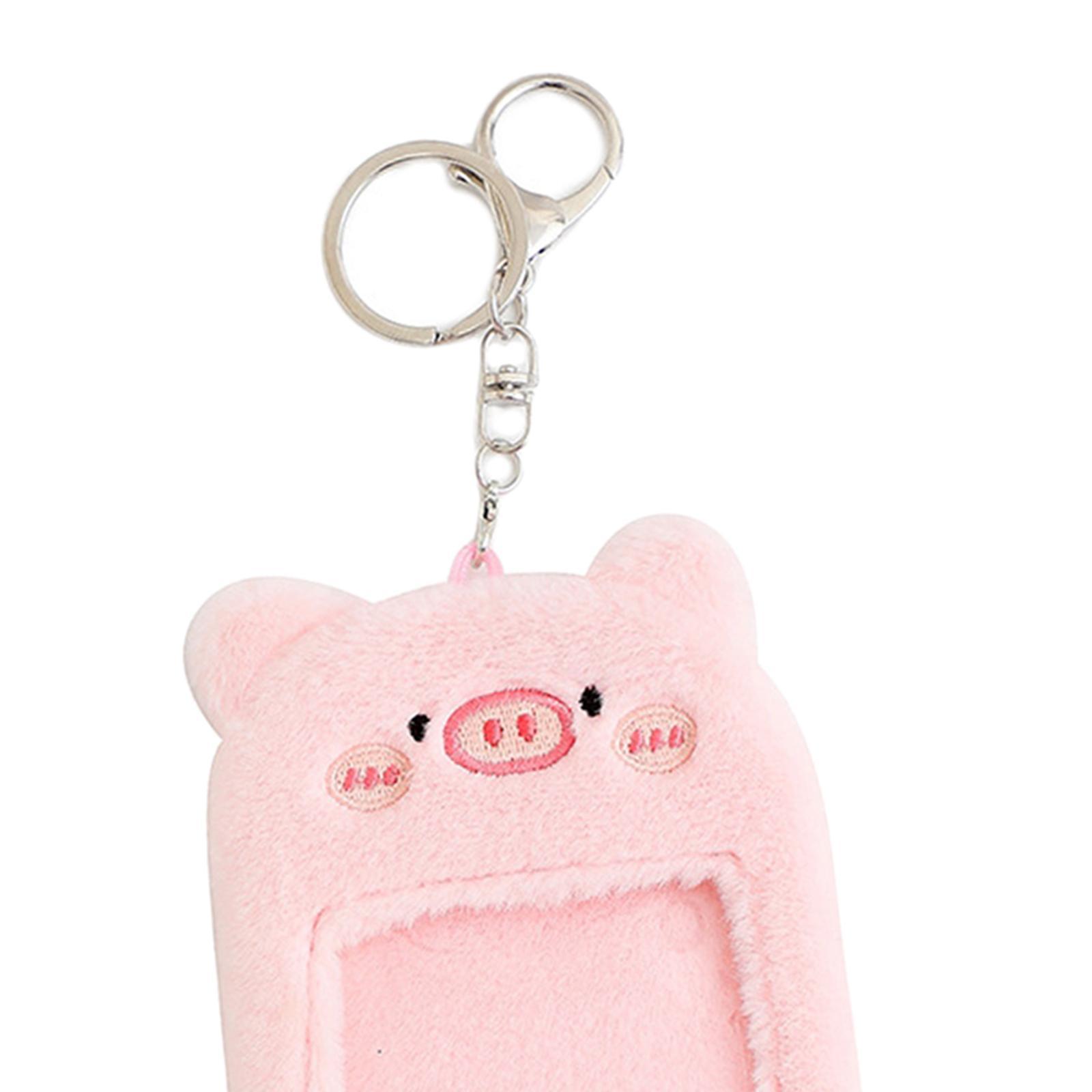 Plush Keychain Holder Photo Sleeves Plush Protective Case for Bus Card