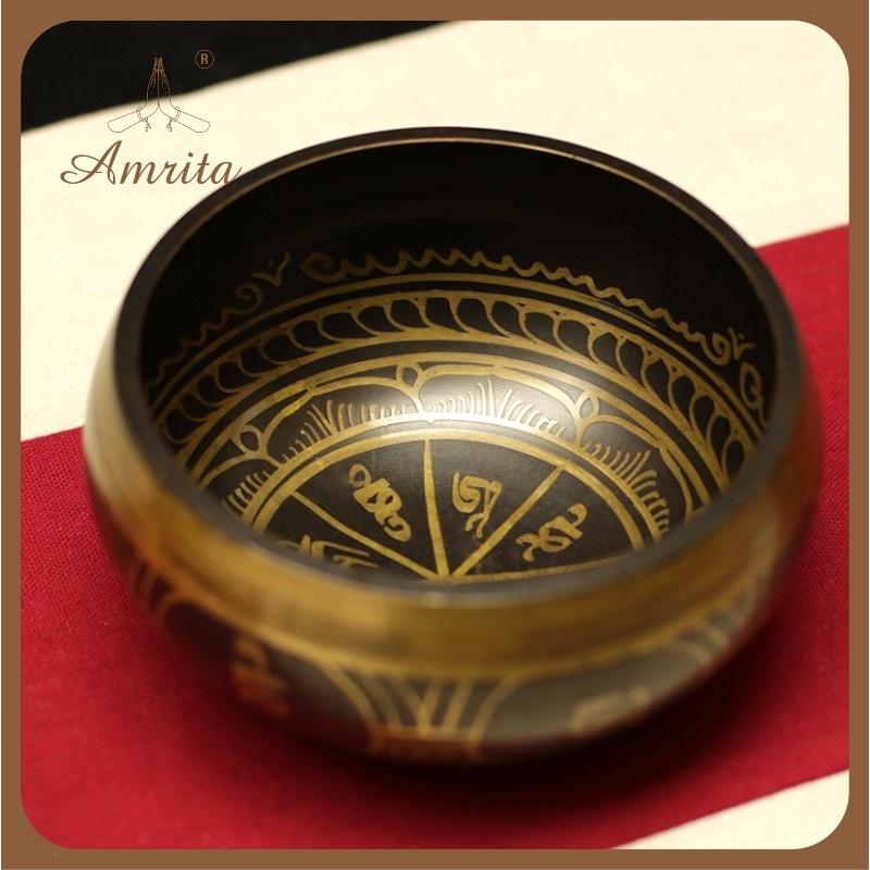 Chuông xoay Tây Tạng - Singing Bowl - Chuông bát xoay xanh Tây Tạng - Chuông bát xoay Nepal - Amrita