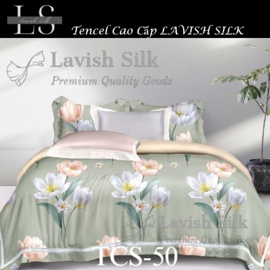 (Độc Quyền) Bộ Chăn Drap Lụa Tencel Mát Lạnh Thiên Nhiên Chăn 2m2x2m Sợi Microfiber LS LAVISH SILK