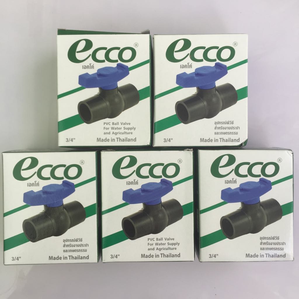 Bộ 5 van khóa nước cao cấp Ecco phi 27 nhập khẩu từ Thái Lan