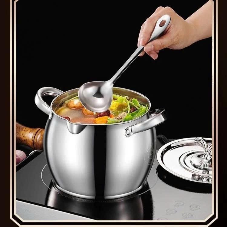 Âu tròn inox 304 không gỉ có nắp đậy size 1 lít, Thố inox có tay cầm đựng thức ăn, tích trữ dầu mỡ đa năng