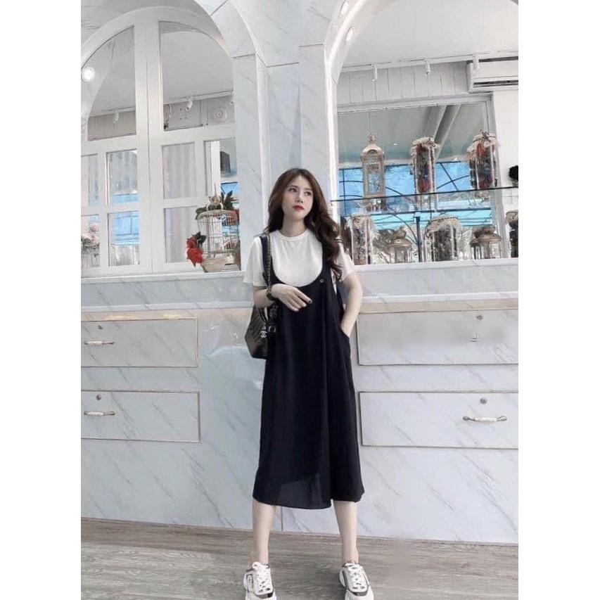 Váy bầu Yếm rời cao cấpcam kết y hình mặc đi làm đi chơi đều đượcFree size 43~68kg