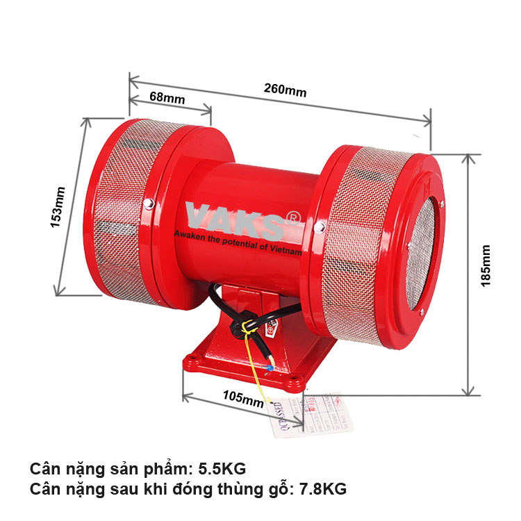 Còi hú xé gió công suất lớn MS-590, 0.4KW, 220V AC - Công trường lớn, nông trại mỏ đá, mỏ địa chất...