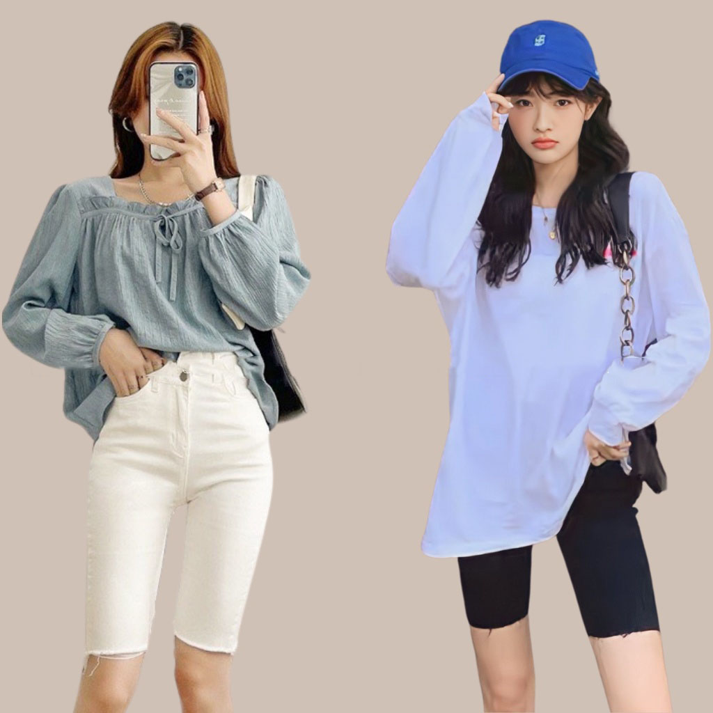 Quần bò tua rua quần jean nữ chất denim ngố 666