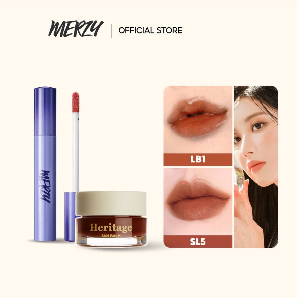 Combo Son Kem Lì Merzy Soft Touch Lip Tint 3g + Son Dưỡng Có Màu Merzy The Heritage All Day Lip Care 4g