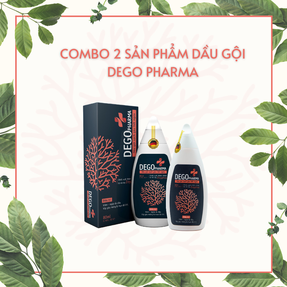 Combo 2 dầu gội sạch gàu hết ngứa Dego Pharma chiết xuất hoàn toàn từ thiên nhiên cải thiện tình trạng vảy nấm (80ml)