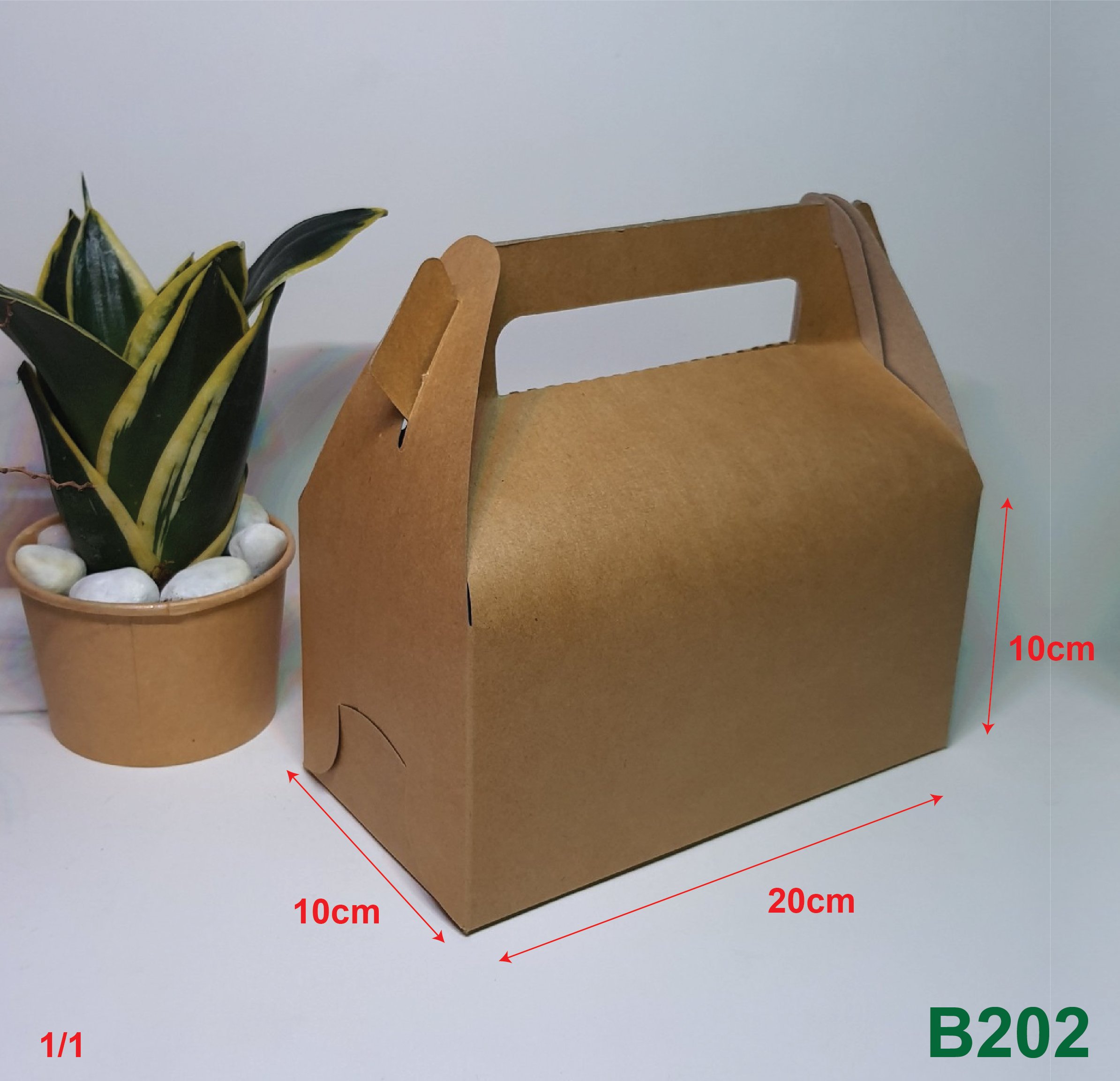 HỘP GIẤY CÓ QUAI XÁCH 20x10x10cm, 100 CÁI