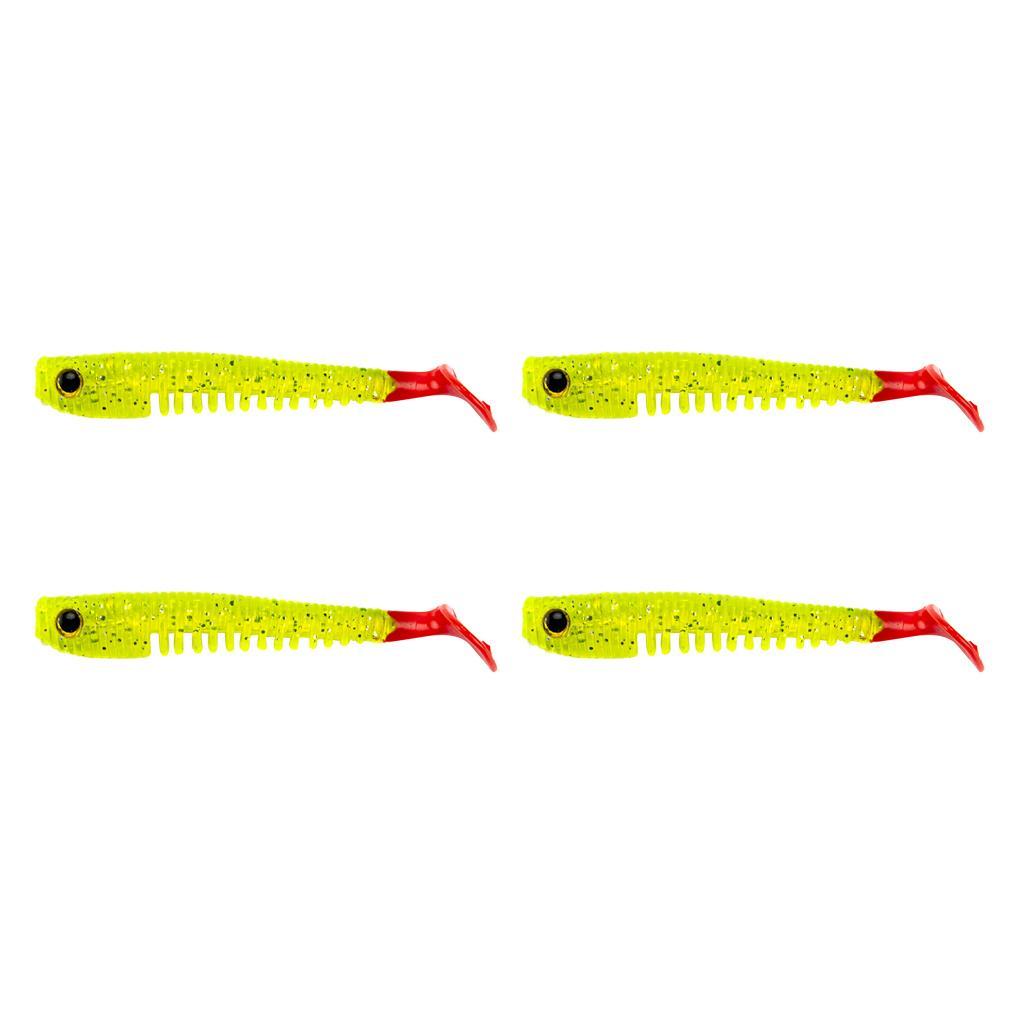 4pcs Soft Plastic Lure Artificial Worm Bait Carp Bass Trout Minnow Fishing
