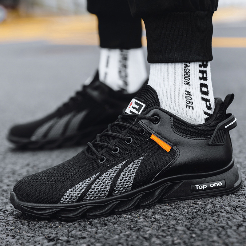 Giày Thể Thao Nam GEMI - Giày Sneaker Màu Đen - Đen Trắng, Giày Thể Thao Đế Êm , Vải Thoáng, Khử Mùi Hôi Chân- G5035