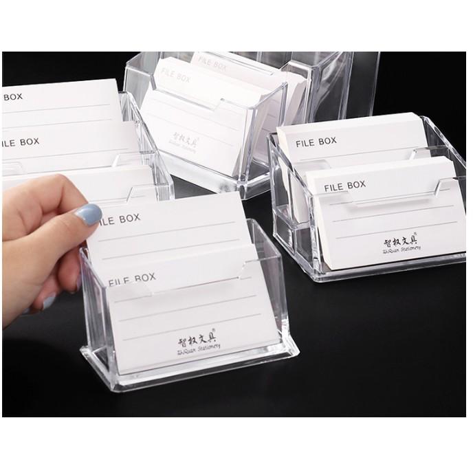 Kệ mica 2 tầng đựng Namecard card visit danh thiếp để bàn làm việc văn phòng Chất liệu bằng mica trong suốt