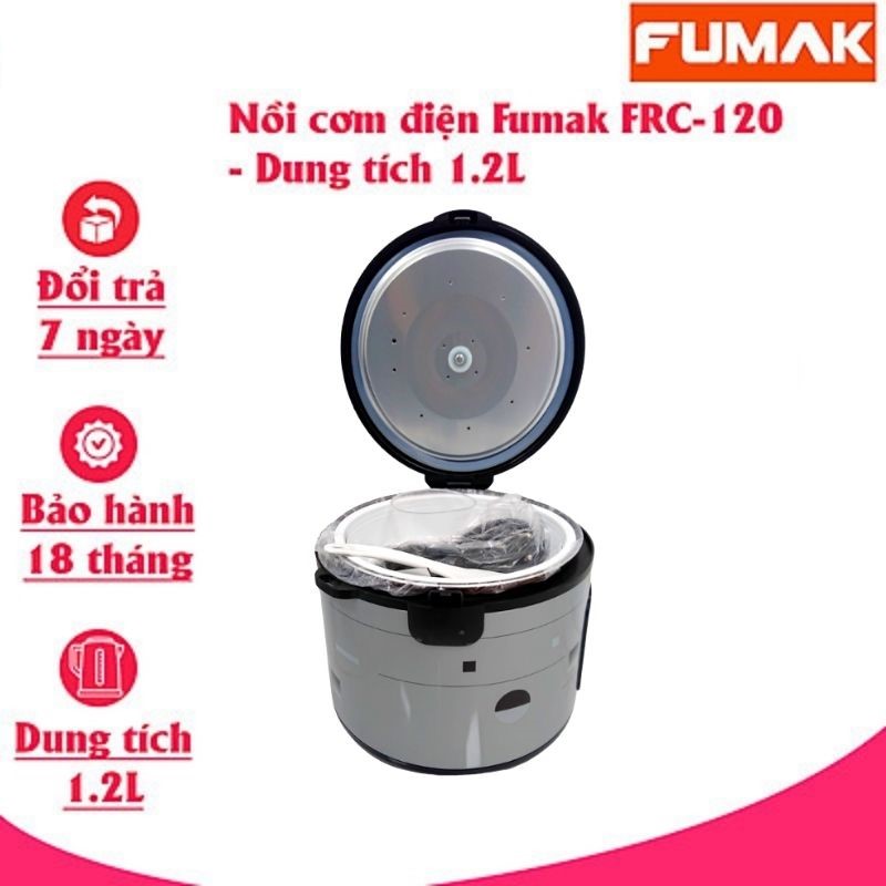 Nồi Cơm Điện Nắp Gài Fumak FRC-120 Dung Tích 1.2L Lòng Nồi Chống Dính - Hàng chính hãng Fumak