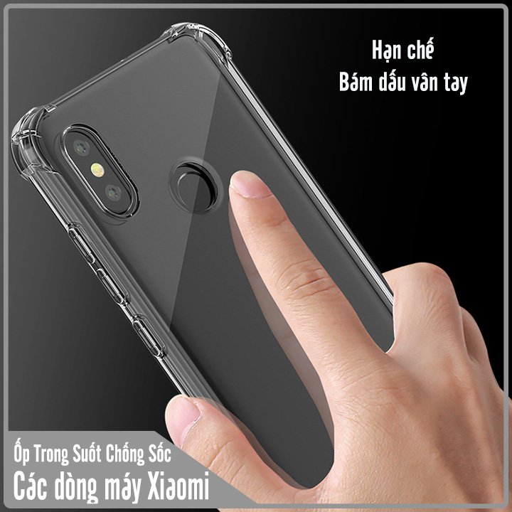 Ốp lưng trong suốt Chống Sốc cho các dòng máy Xiaomi Mi 10 / Mi 10 Pro / Poco F2 Pro / Redmi K30 Pro / Redmi Note 9 / Mi 8 / 8 Lite  / 8 SE / 8 Pro / 9 / 9T / 9 SE / 9 Lite / 9 Pro / Mi A1 / Mi A2 / Mi A3 / Mi CC9 / CC9E - Redmi Note 5 / 6 / 7 / 8 / Note 8 Pro - Redmi K20 / 6 / 6A / 6 Pro / 7 / 7A / 8 / 8A / 8 Pro