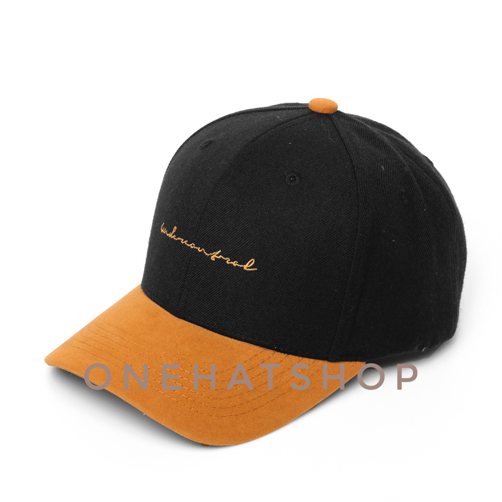 Nón kết đẹp logo Under vành cong màu vàng quai cài nút chất xịn Brand One Hat