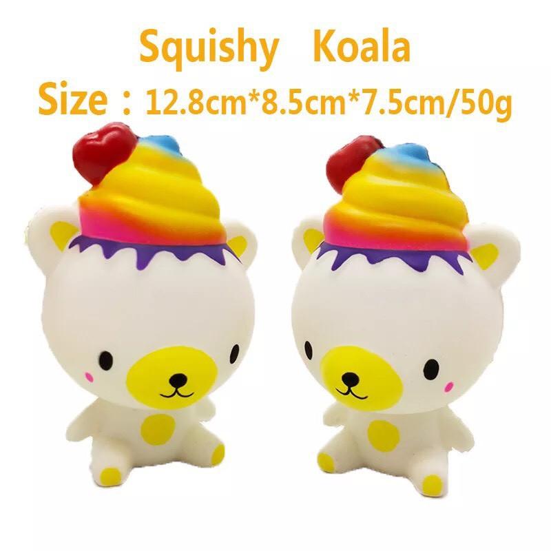 Squishy gấu vàng đội mũ đáng yêu