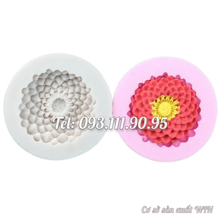 Khuôn silicon làm rau câu hoa thược dược nhiều tầng - Mã số 1681