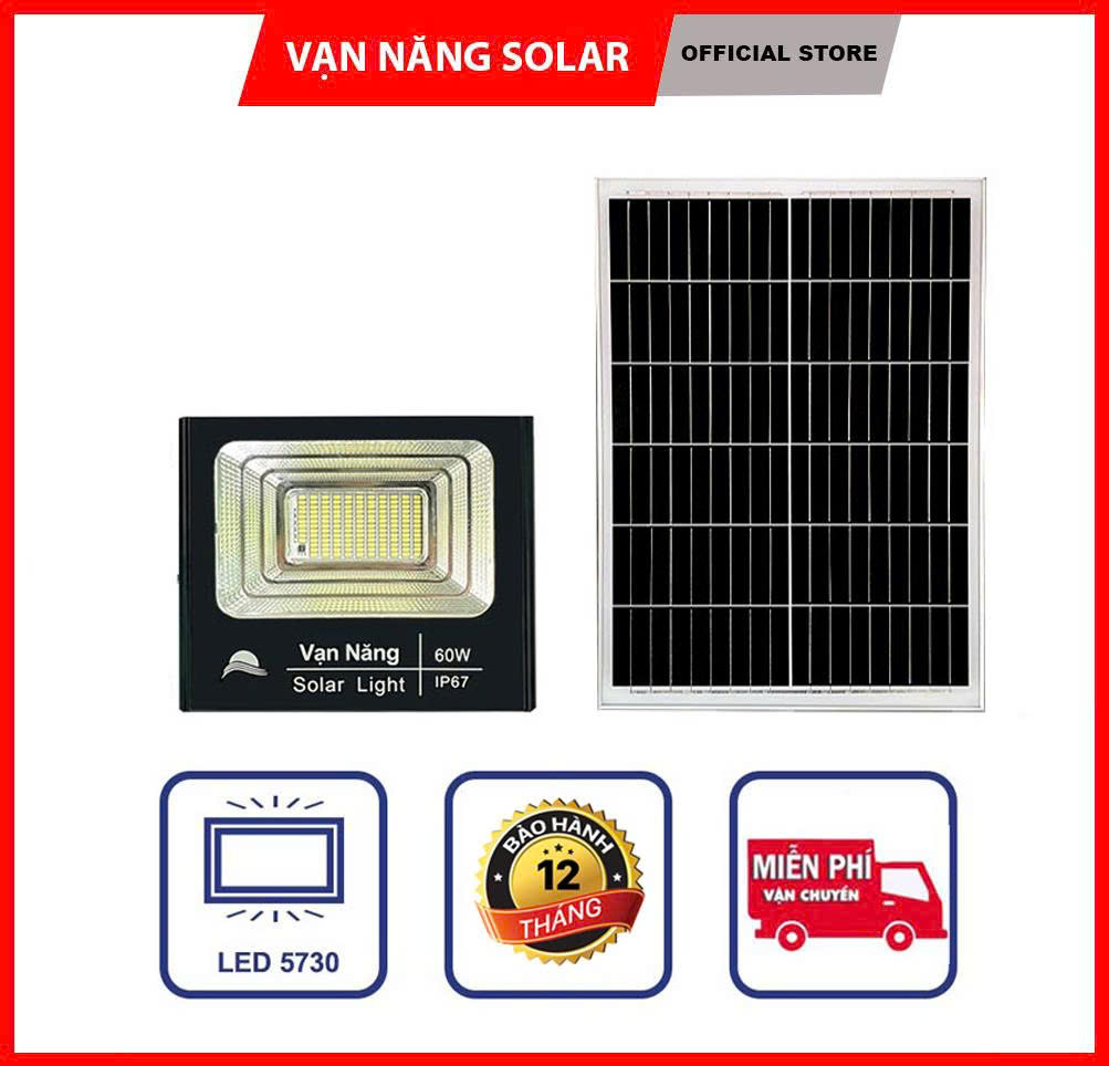Đèn pha năng lượng mặt trời vạn năng solar 60w