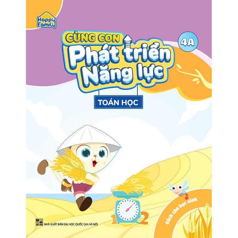 Sách - Bộ 4 cuốn Happy Family: Cùng con phát triển năng lực Toán học 4 (Tập 4A - 4B)