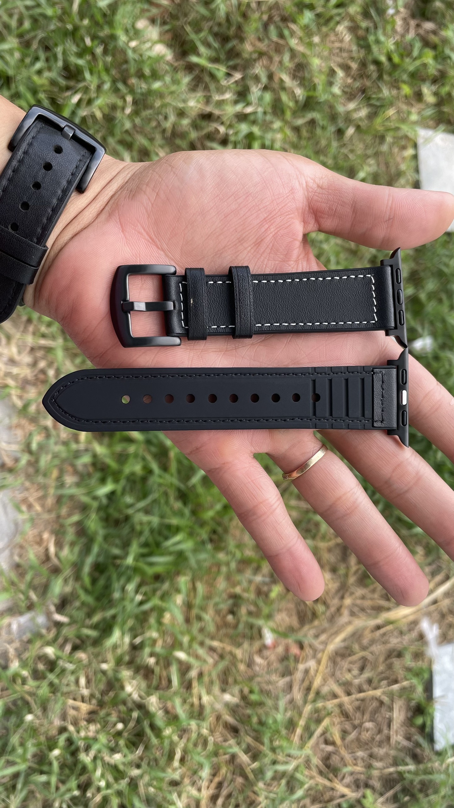 Dây da sáp dầu Vintage cao cấp dành cho Apple watch 40mm/44mm/38mm/42mm kèm hộp gỗ cho Apple watch Series 7 6 SE 5 4 3 2 41mm 45mm