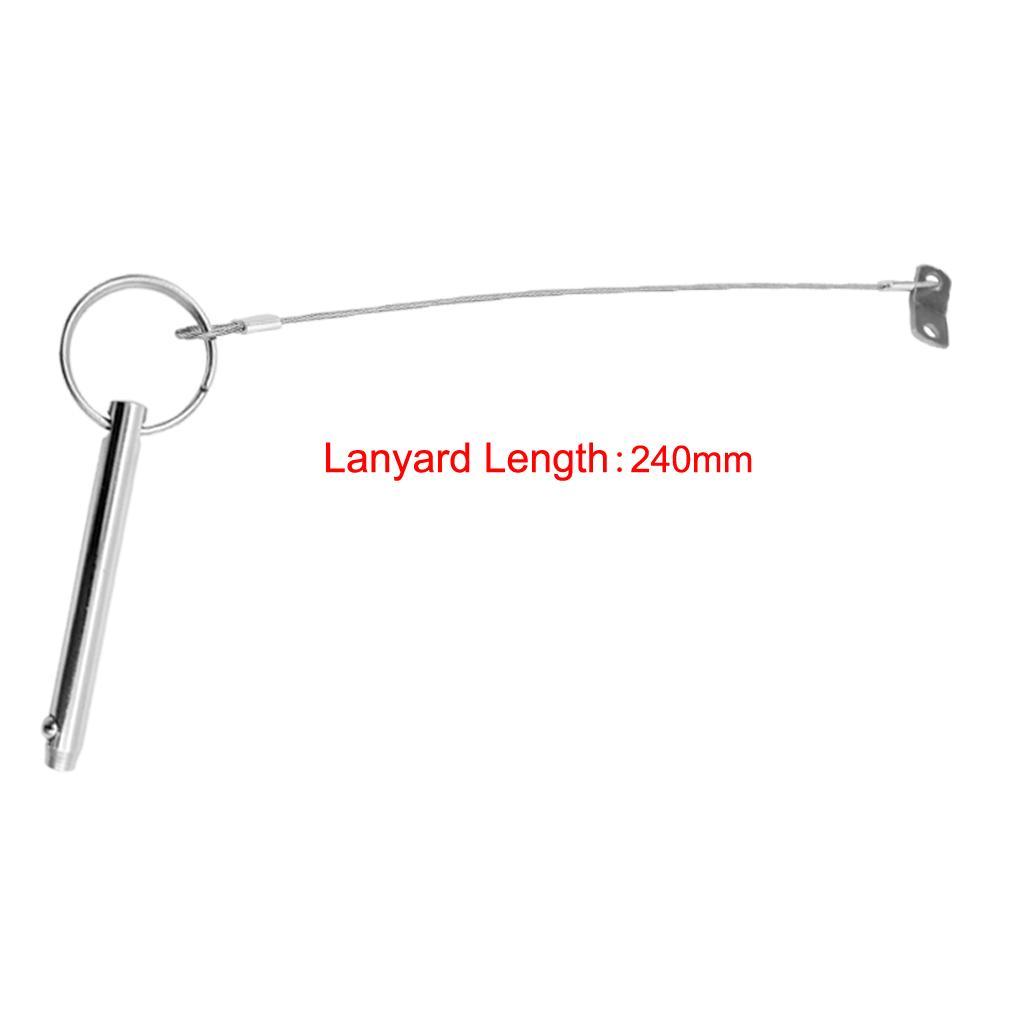 2pcs Quick Release Pin 5/16'' 8mm with Lanyard Boat Marine Yacht Hardware