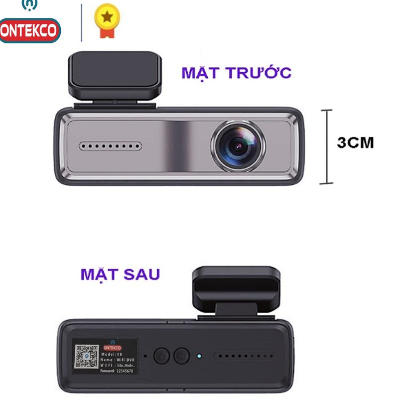 Camera hành trình ONTEKCO V8 ,xem qua điện thoại ,kết nối màn android chất lượng Phân giải 2304x1296
