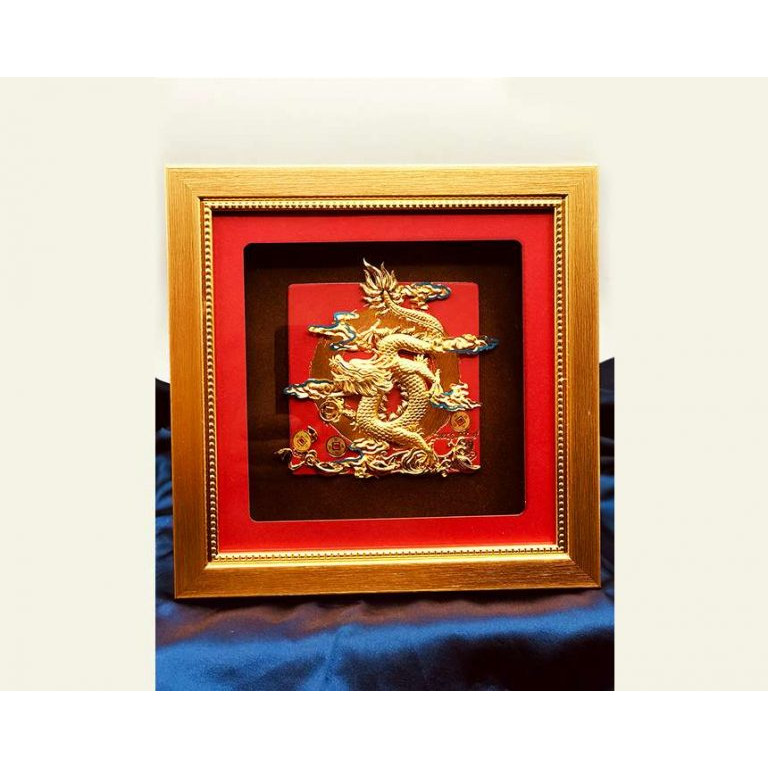 Tranh rồng phong thuỷ dát vàng 24k