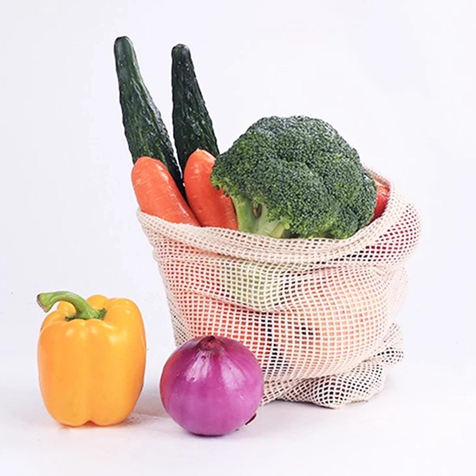 Cotton Mesh Vegetable Bags Produce Bag Storage Bag