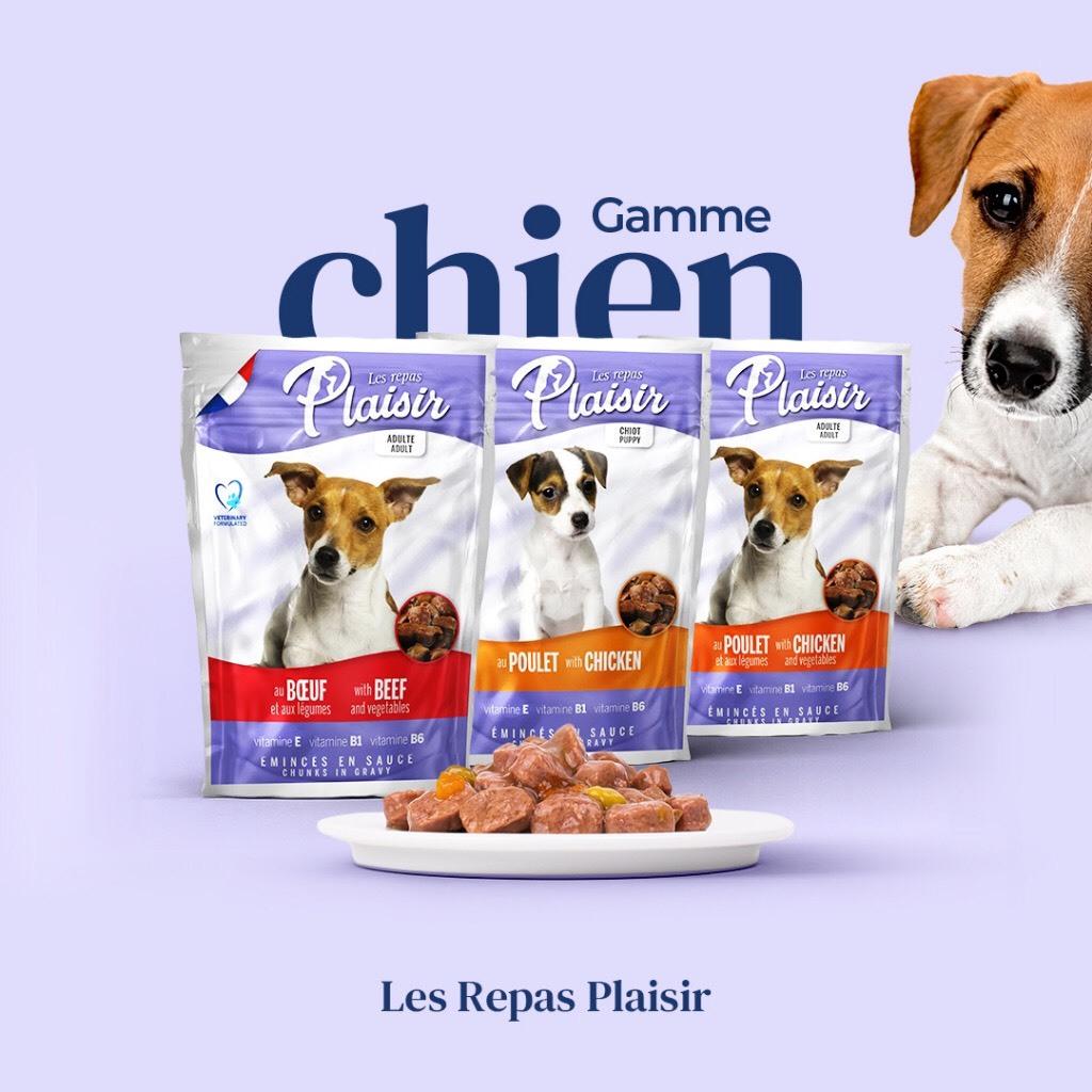 Pate PLAISIR Sốt Viên Dành Cho CHÓ Xuất Xứ Pháp Mùi Vị Thơm Ngon Bổ Dưỡng 100g